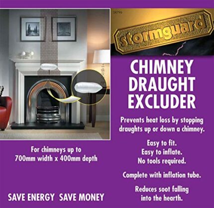Stormguard Universal Chimney Draught Excluder - Draught Excluder for Chimney Sized 10-70cm (4"- 28") Length x 10-40cm (4"- 16") Width